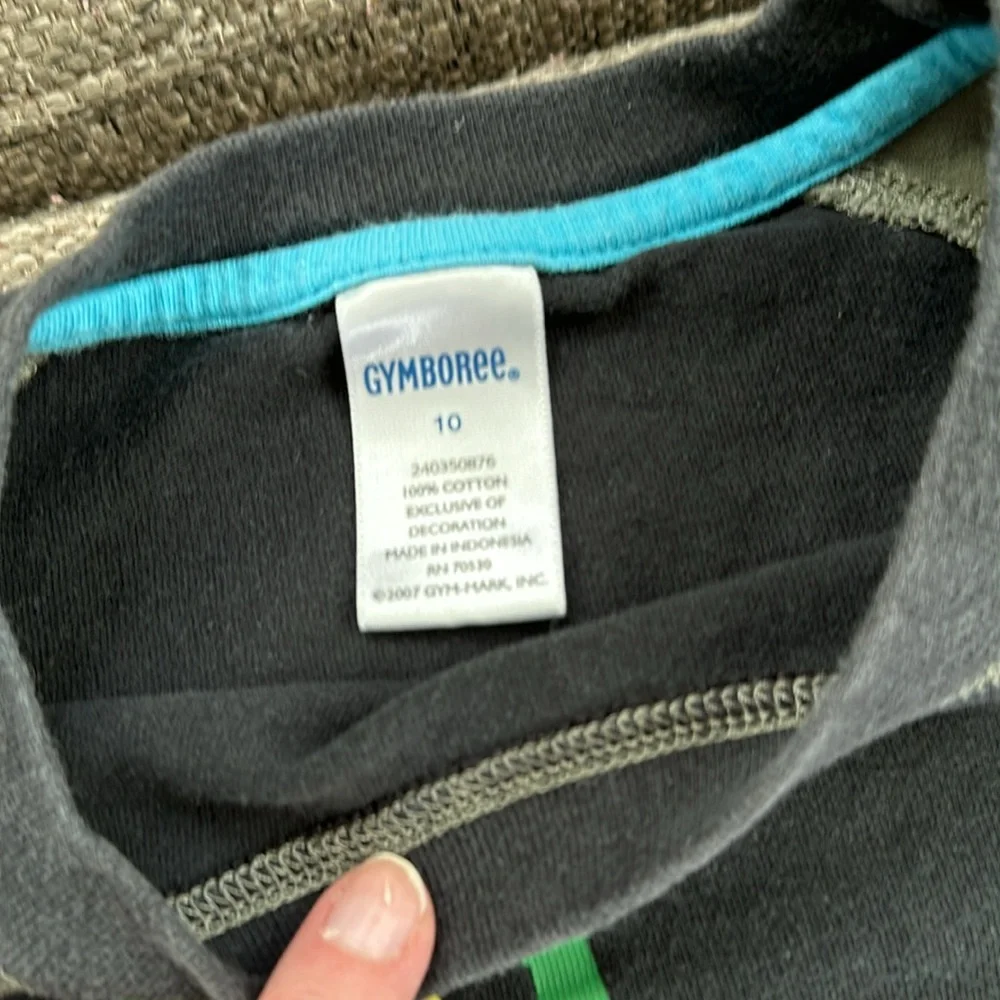 Gymboree Boys Size 10 Long Sleeve Skateboard Raglan T-shirt Black Gray